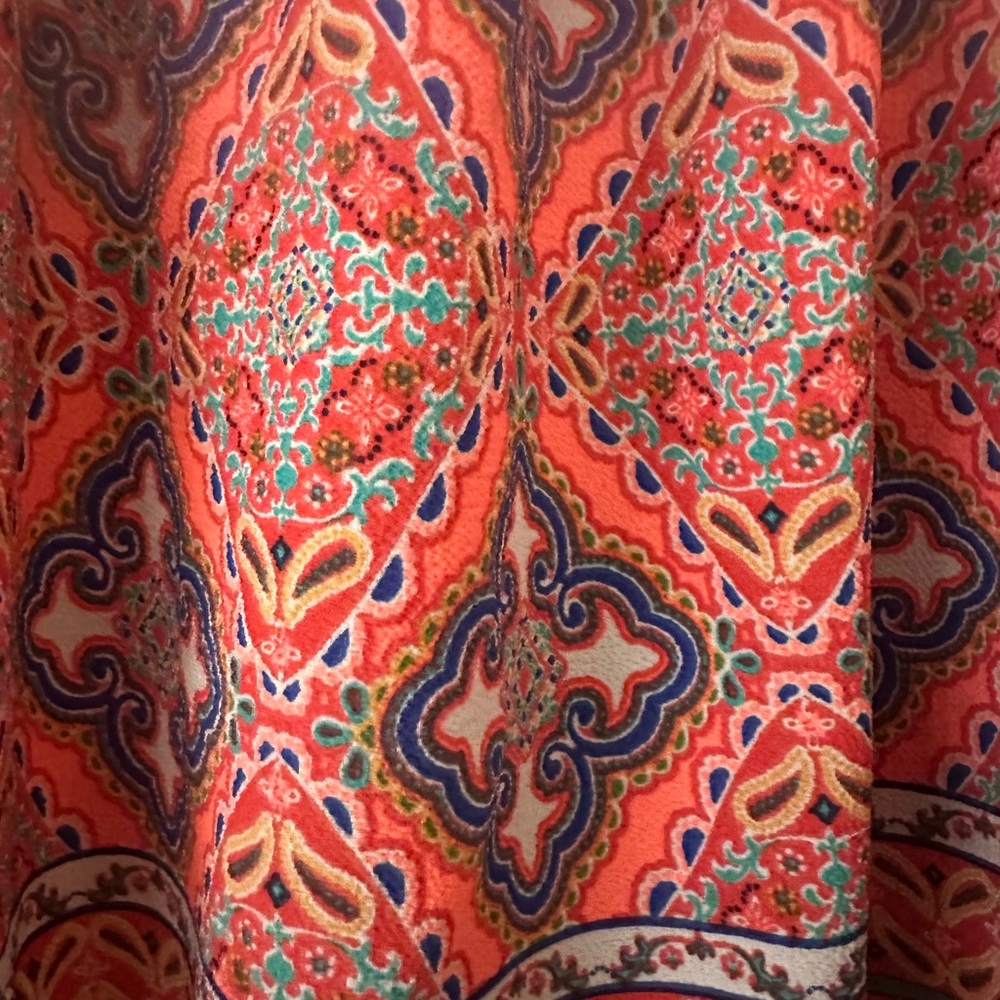 Vibrant Paisley Patterned Fabric flowy tank top blouse